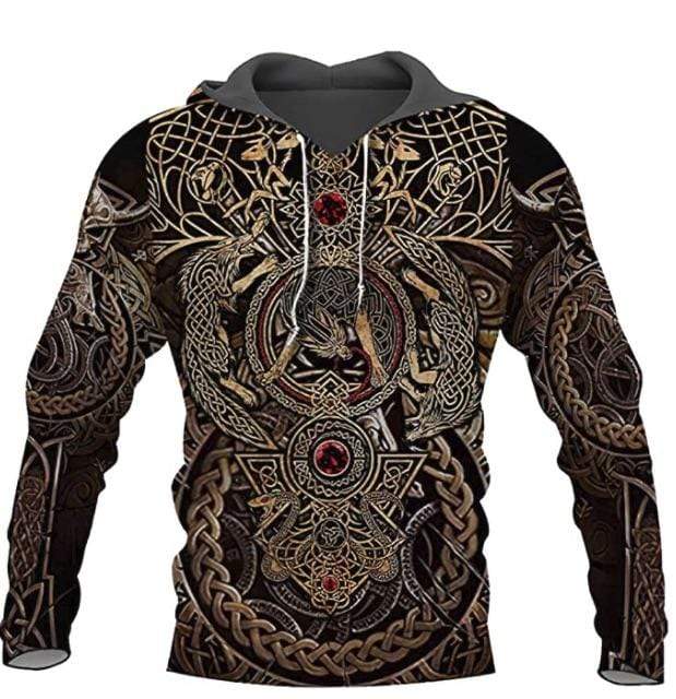 Viking Clothing Viking Warrior Tattoo Hoodie RLT12