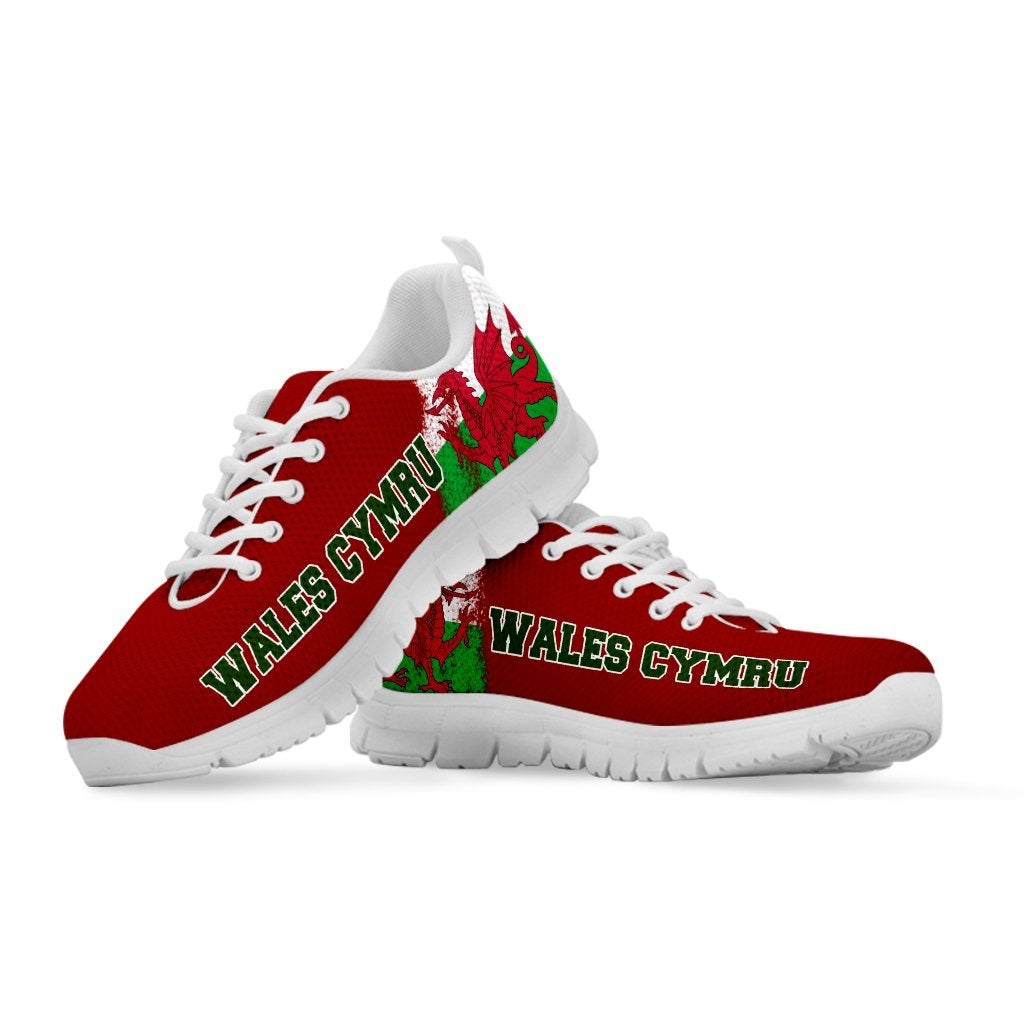 Wales Cymru Athletic Sneakers Black/White Versions