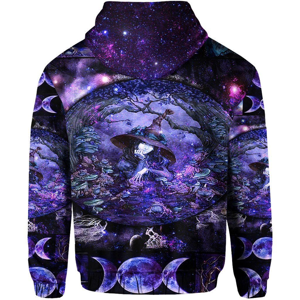 Wicca Tree Of Life With Witch Zip Hoodie Simple Vibes LT8
