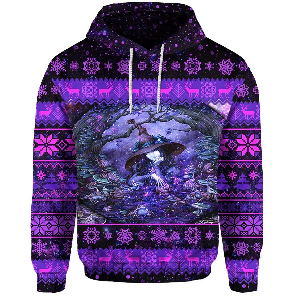 Wicca Tree Of Life With Witch Christmas Hoodie LT8
