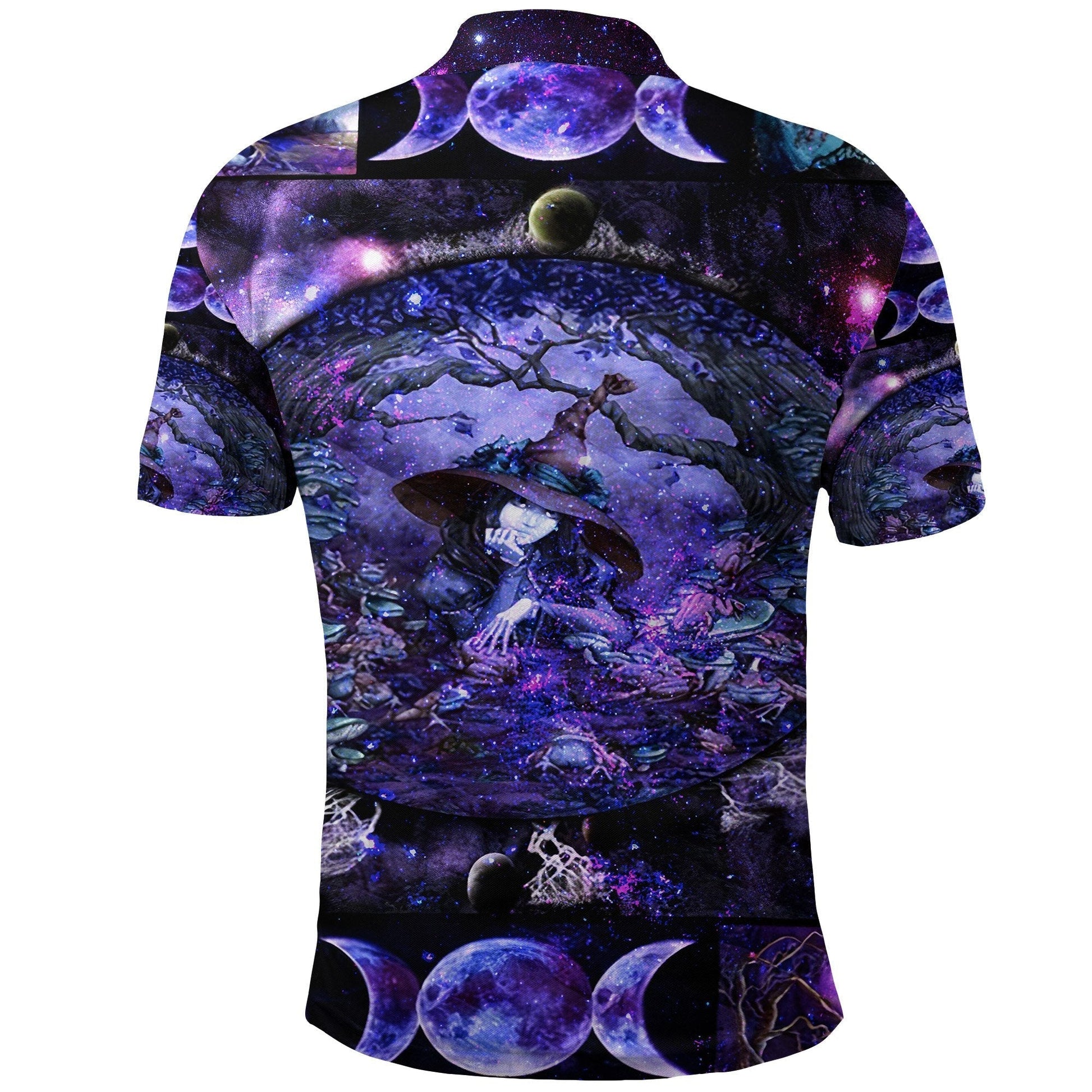 Wicca Tree Of Life With Witch Polo Shirt Simple Vibes LT8