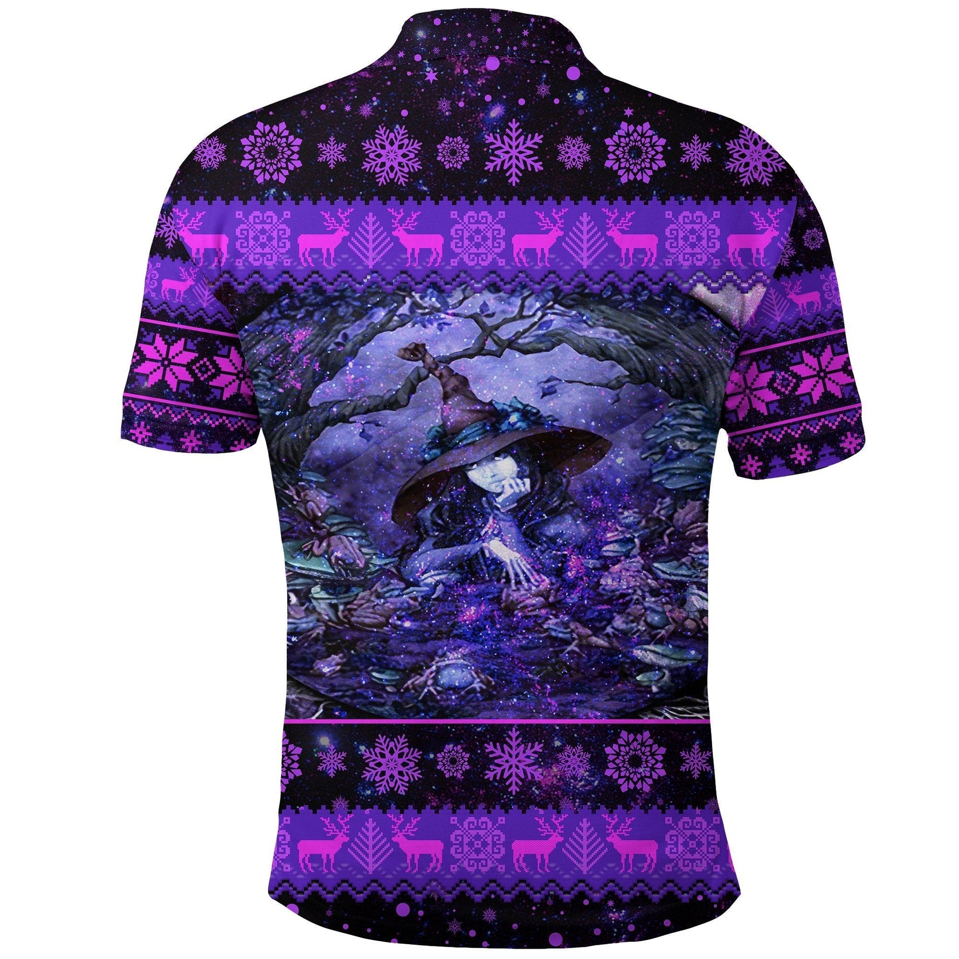 Wicca Tree Of Life With Witch Polo Shirt Christmas LT8