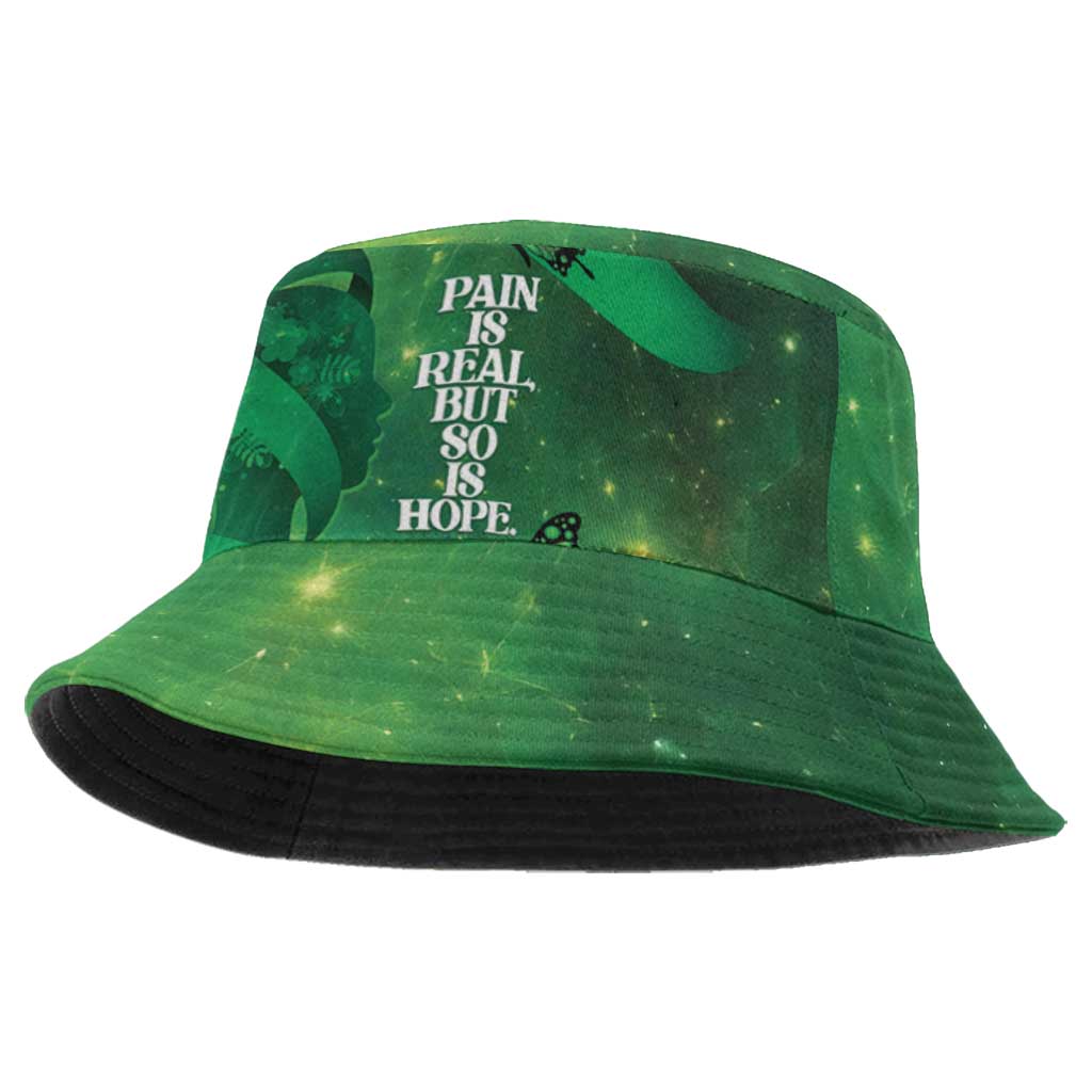 World Mental Health Awareness Month Bucket Hat Warriors Brave Strong Galaxy Vibes LT14