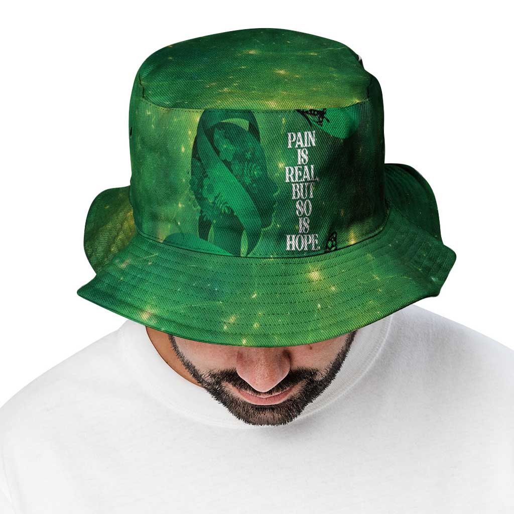 World Mental Health Awareness Month Bucket Hat Warriors Brave Strong Galaxy Vibes LT14