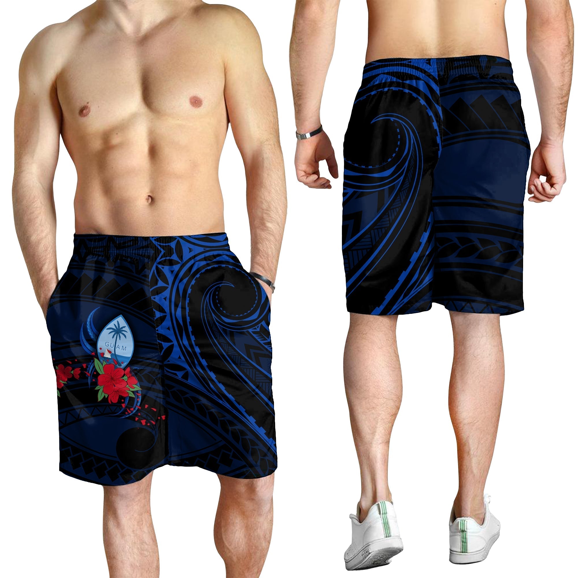 Guam Men Shorts Polynesian Flowers LT13