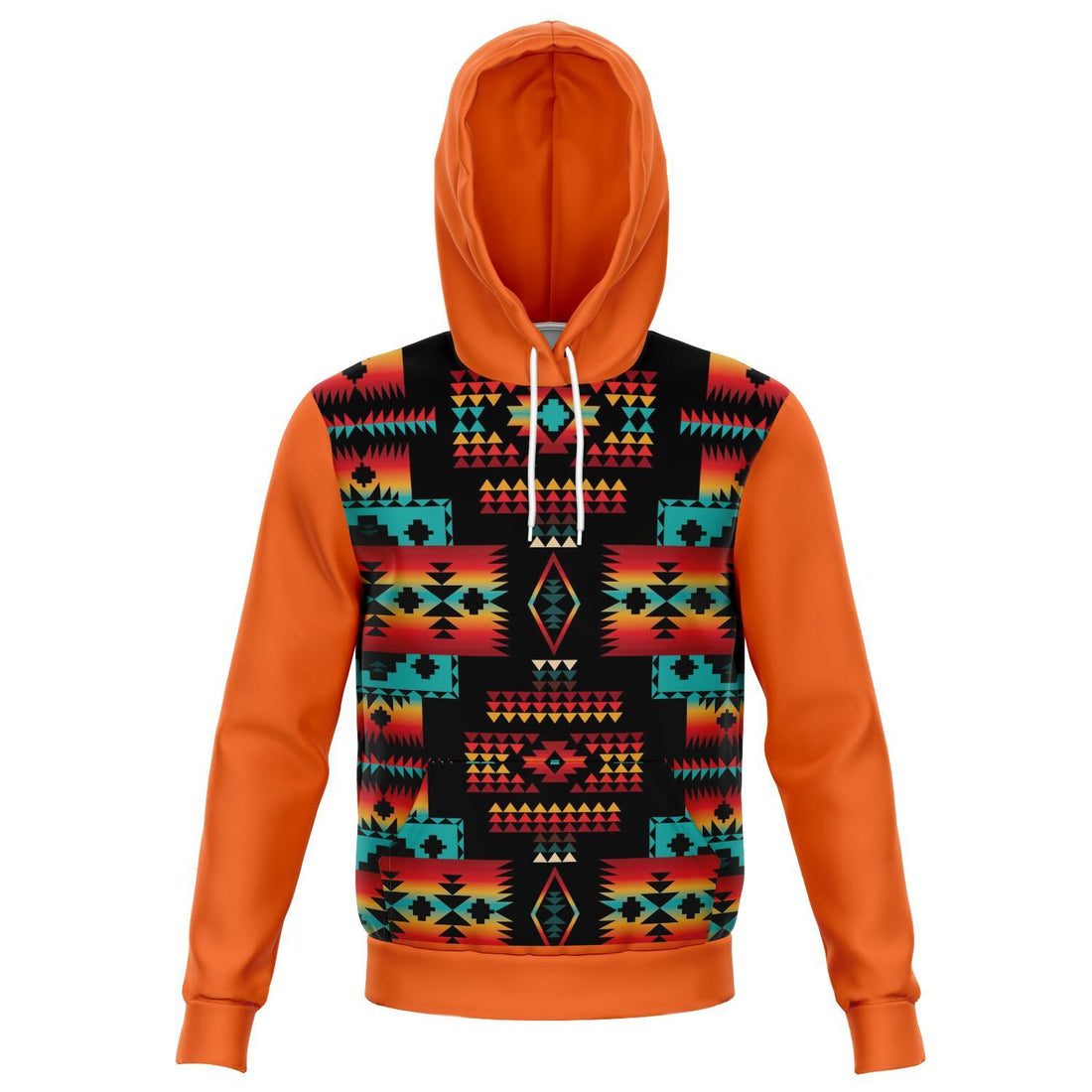 Orange Native Tribes Pattern Native American All Over Hoodie LT10