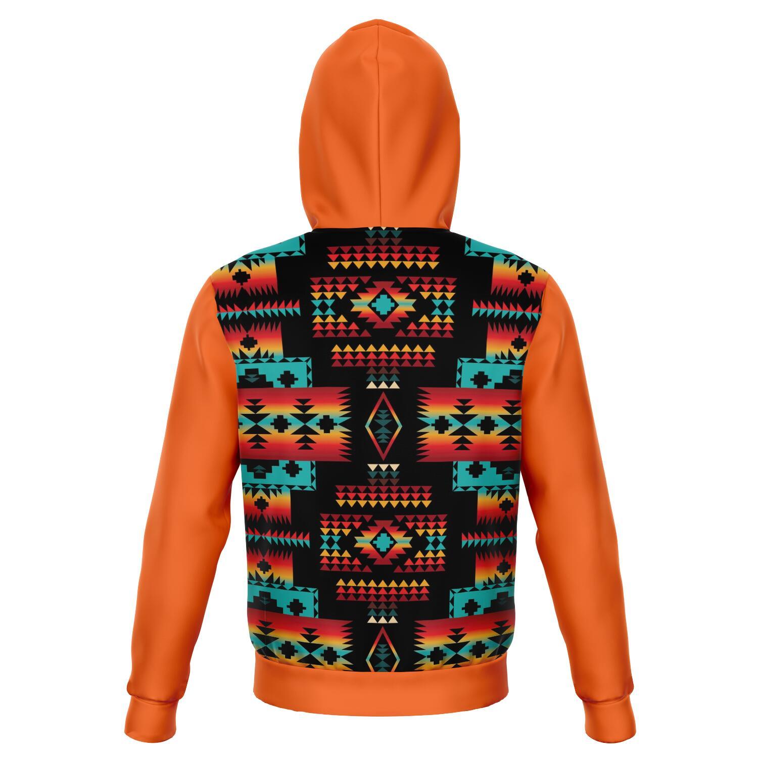 Orange Native Tribes Pattern Native American All Over Hoodie LT10