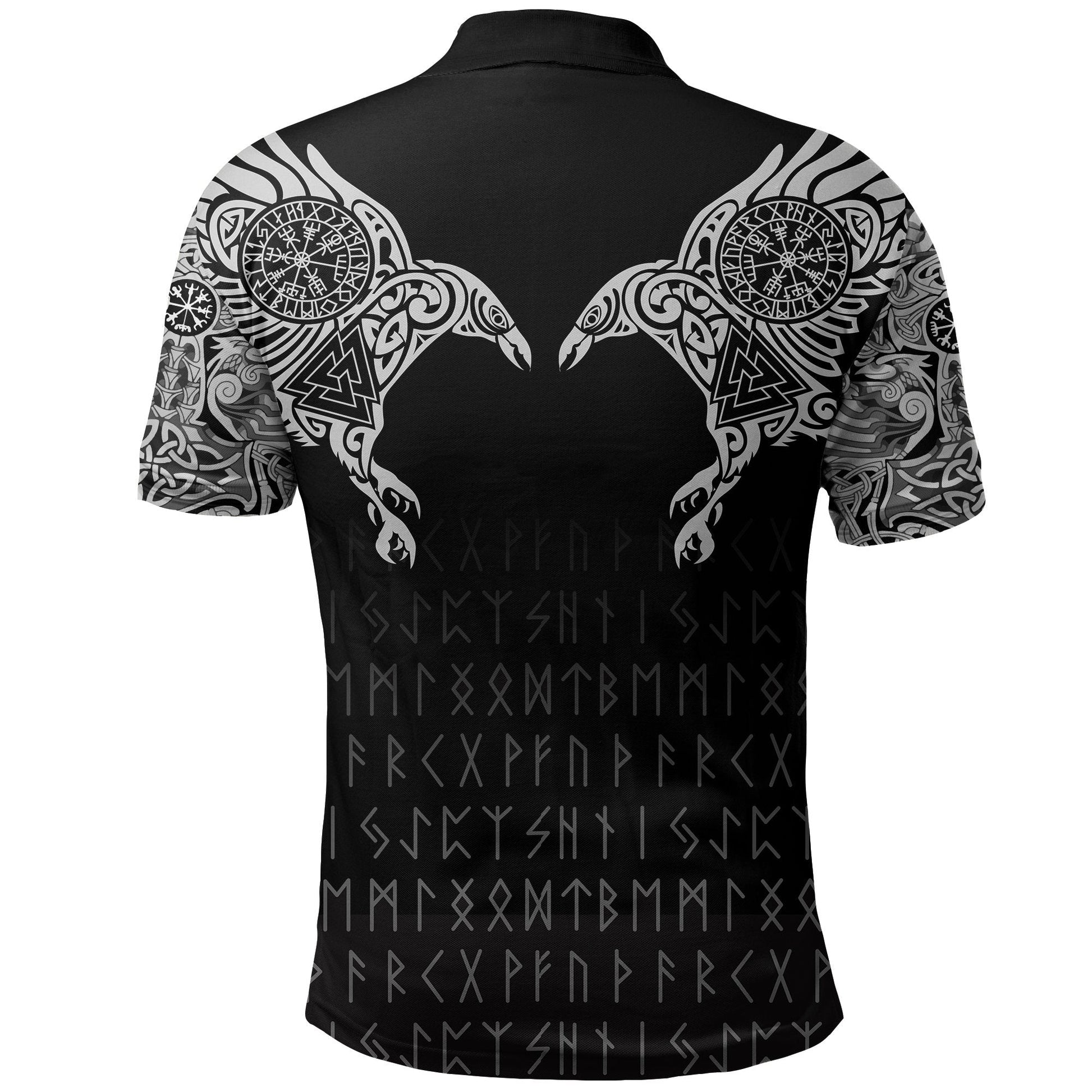 Viking Polo Shirt The Raven Of Odin Tattoo RLT12