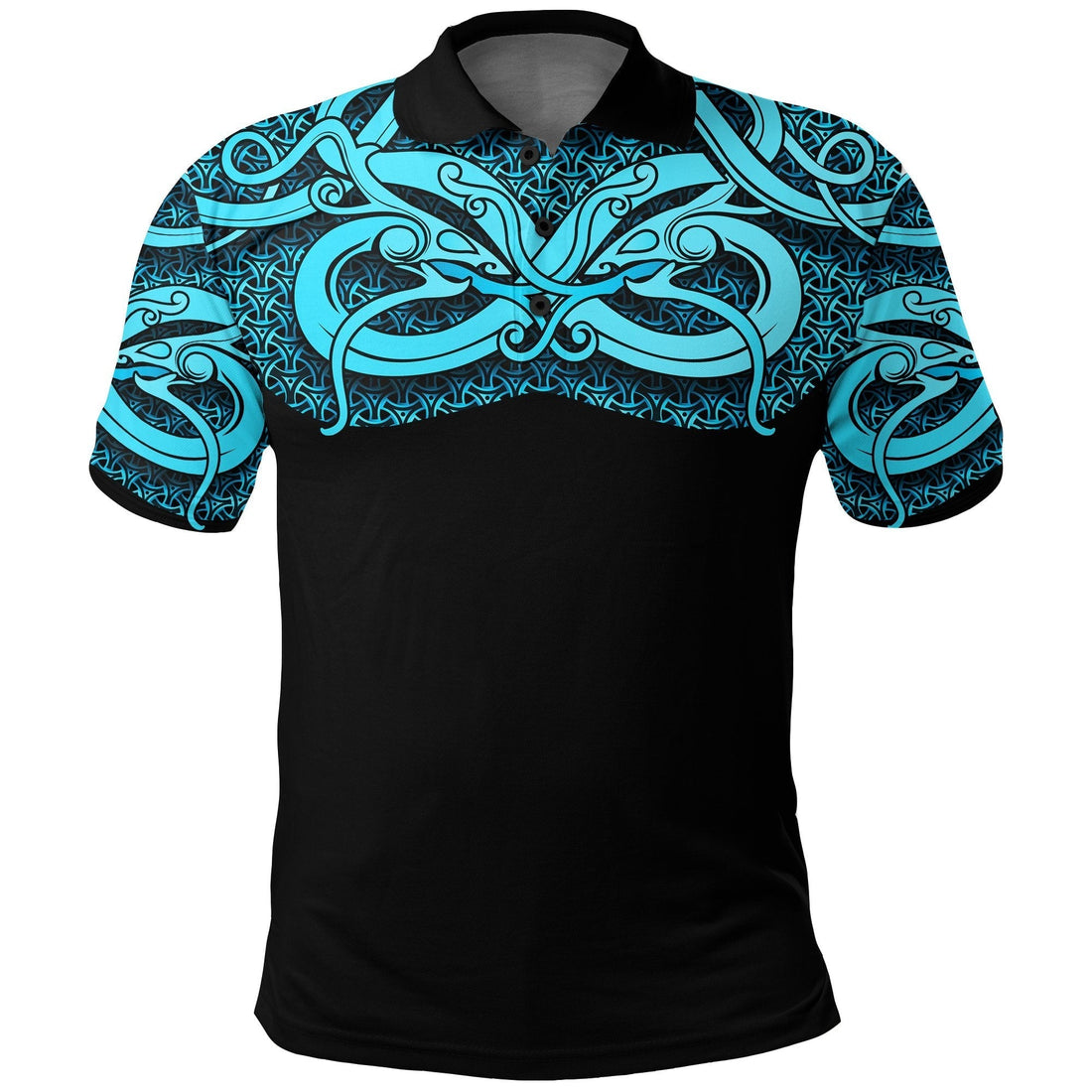 Viking Polo Shirt Best Viking Tattoo Blue RLT12