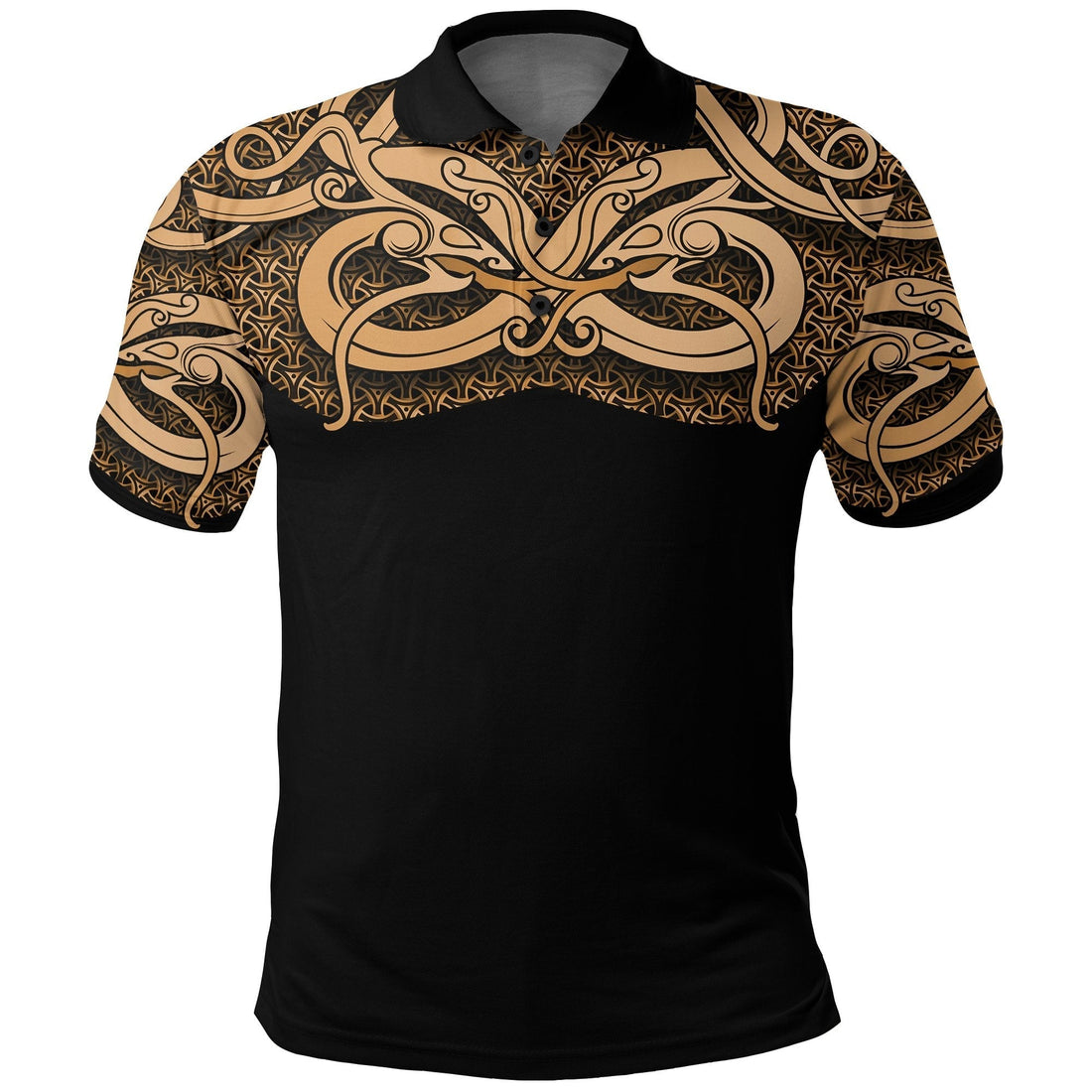 Viking Polo Shirt Best Viking Tattoo Gold RLT12