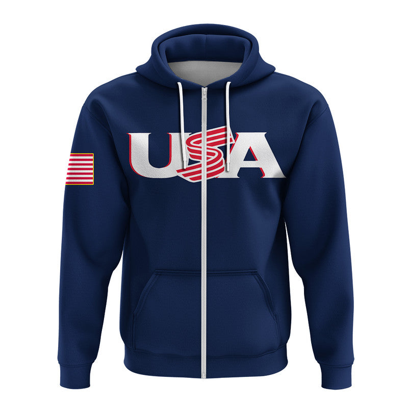 Custom Baseball 2023 USA Hoodie Blue Style LT6