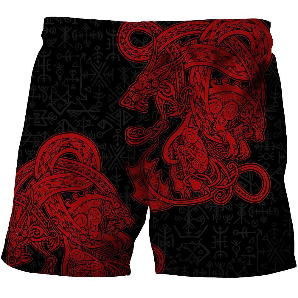 Viking Shorts - Jormungandr and Fenrir Vikings 3D RLT12