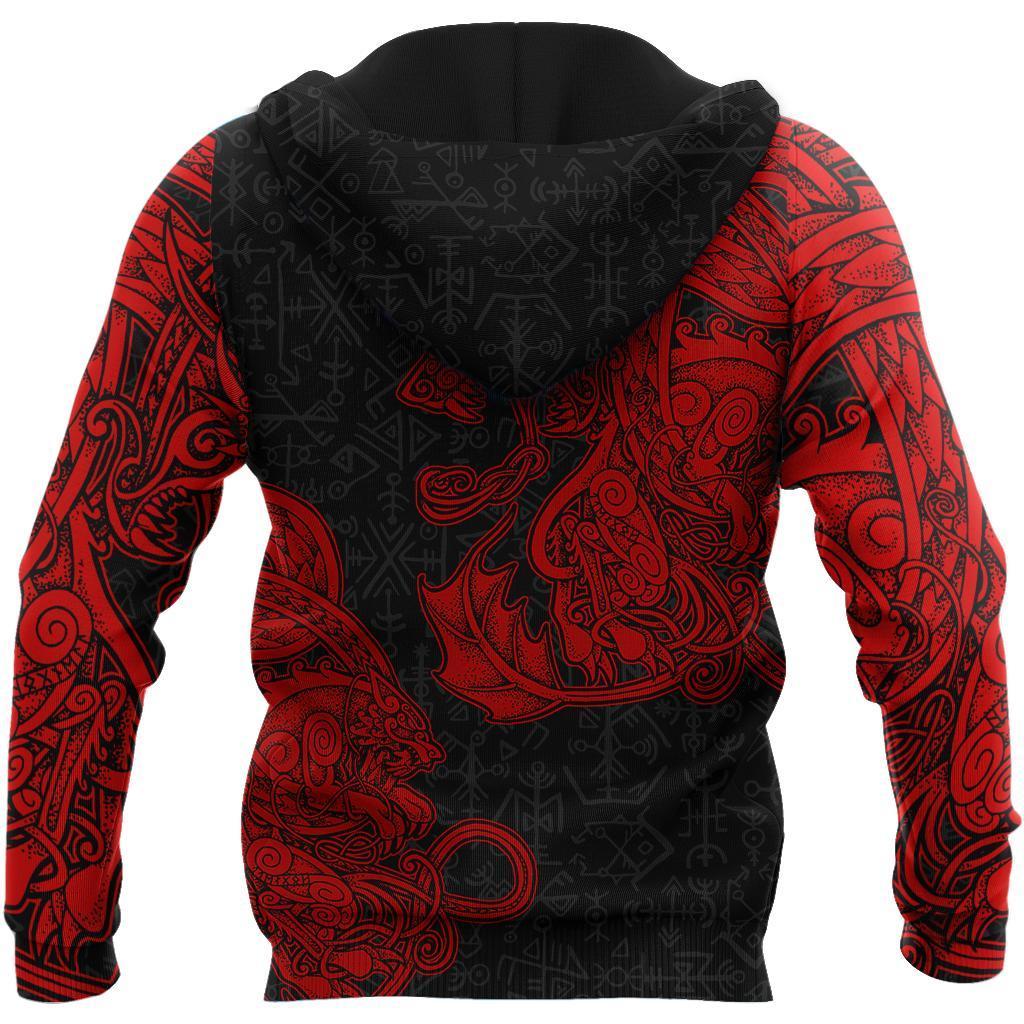 Viking Zip Hoodie - Jormungandr and Fenrir Vikings 3D RLT12