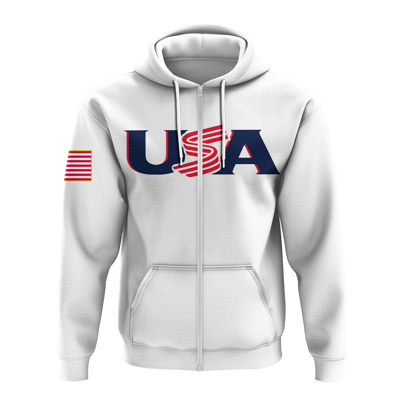 Custom Baseball 2023 USA Hoodie White Style LT6
