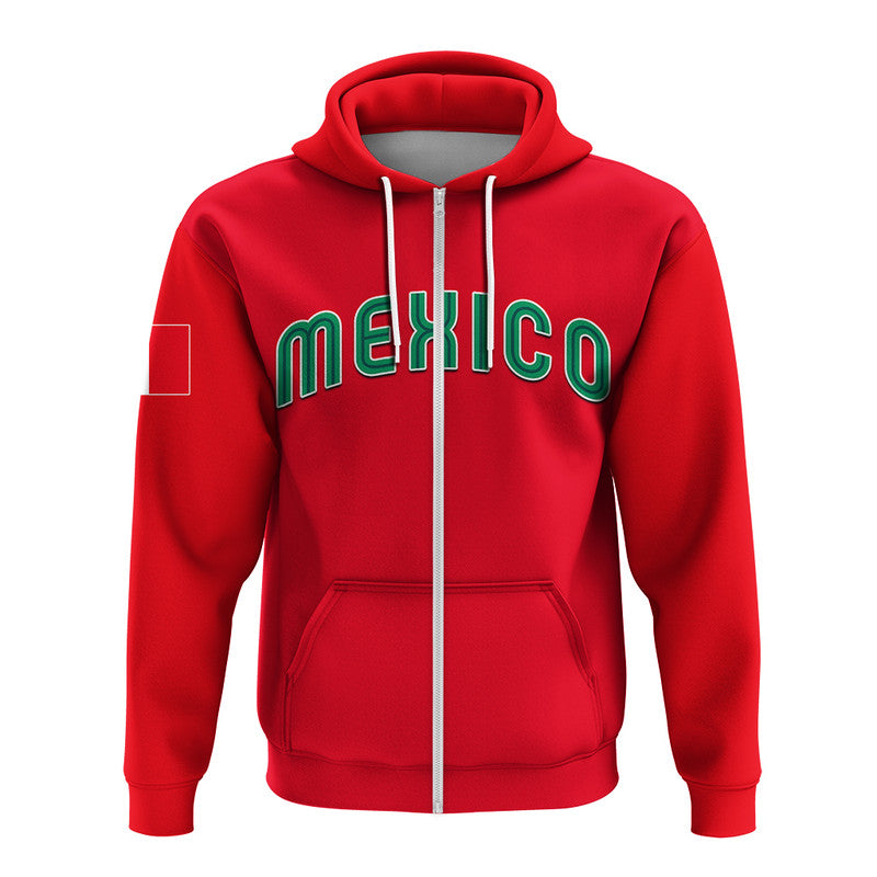 Custom Baseball 2023 Mexico Hoodie Red Style LT6