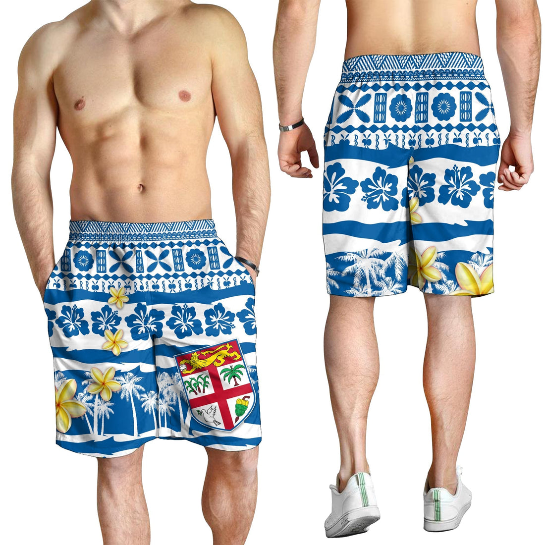 Fiji Polynesian Men Short Fijian Tapa Pattern LT13