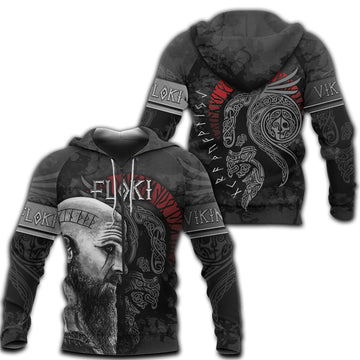 Viking Zip Hoodie - Floki Art RLT12