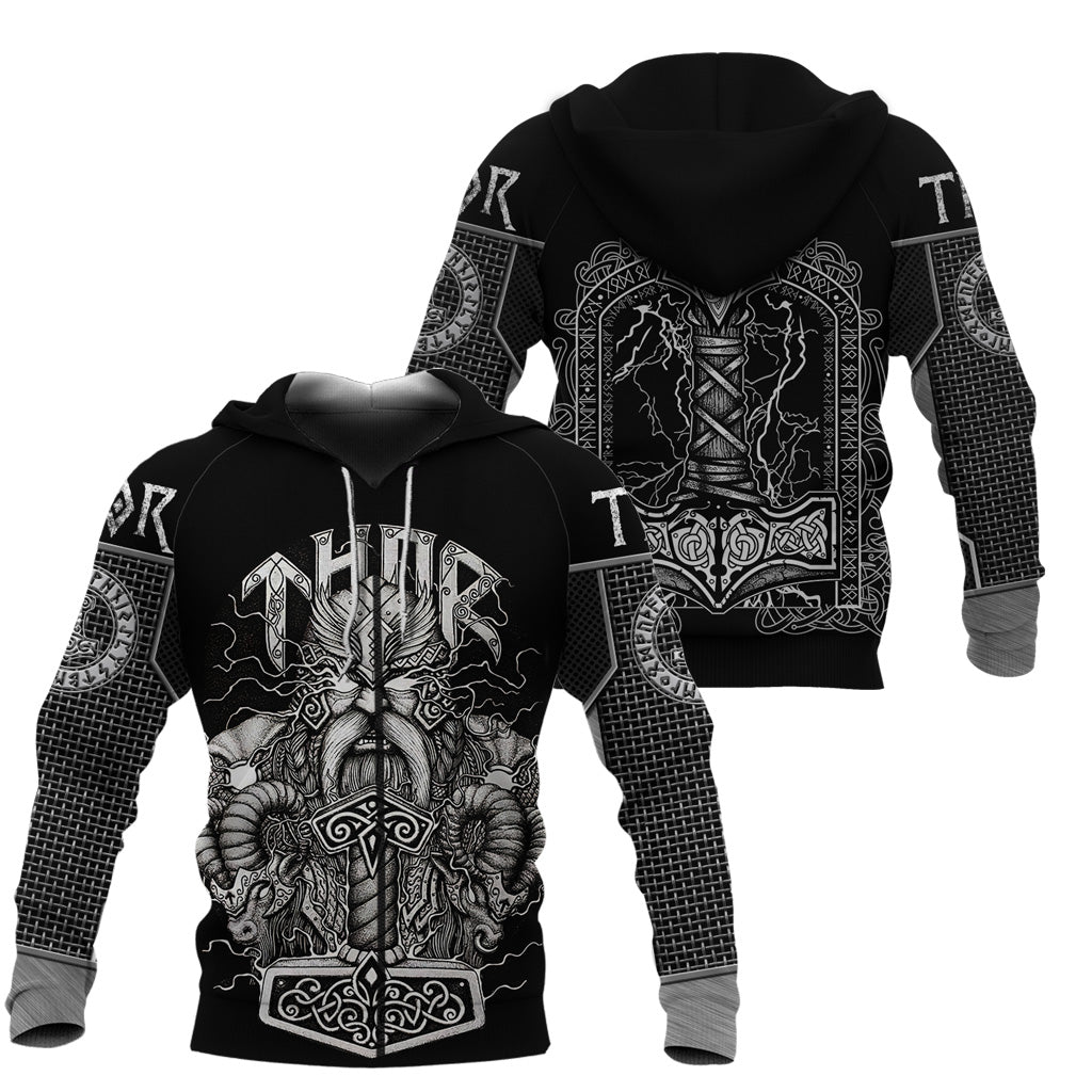 Viking Zip Hoodie - Thor and Hammer RLT12