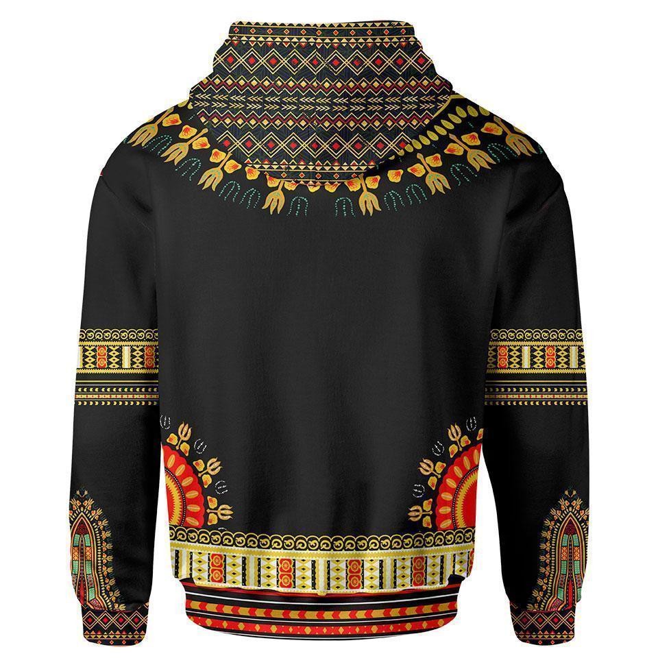 African Hoodie Colorful Dashiki Zip Hoodie