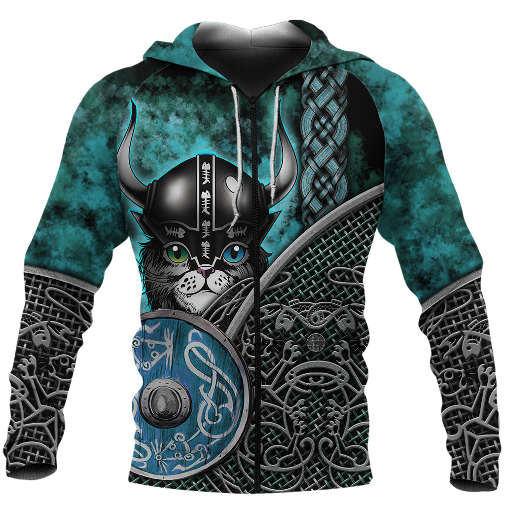 Viking Clothing Viking Cat 3D Zip Hoodie RLT12