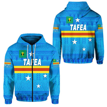 Tafea Province Zip Hoodie Vanuatu Pattern Traditional Style LT8