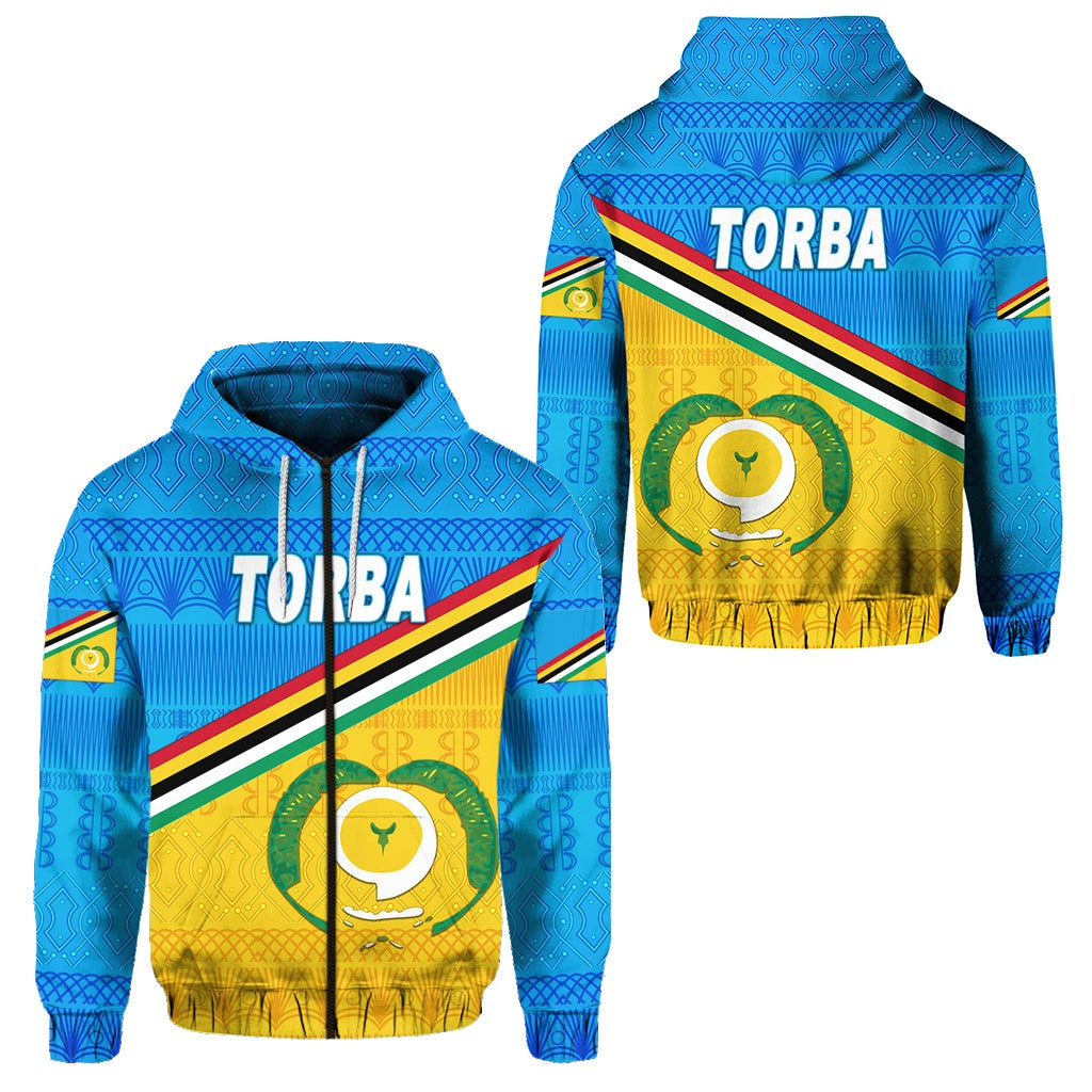 Torba Province Zip Hoodie Vanuatu Pattern Traditional Style LT8