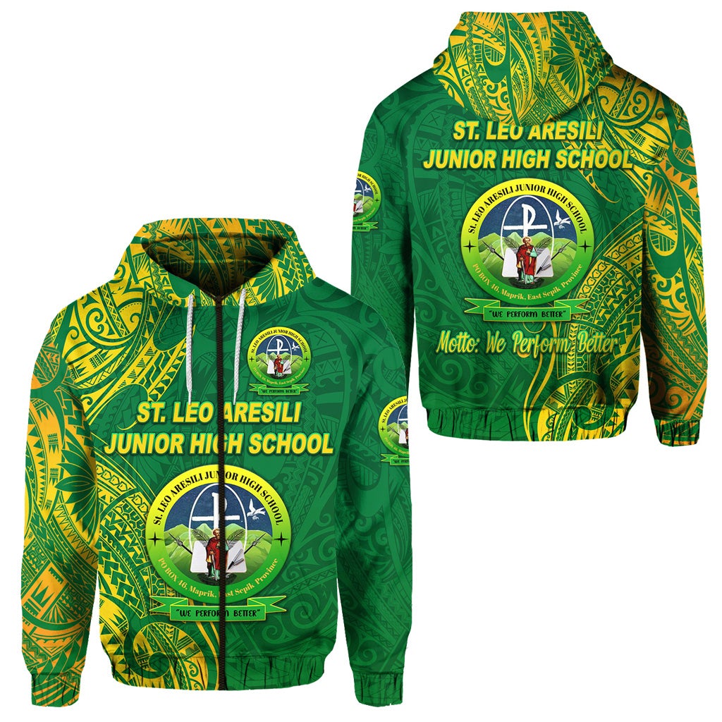 St. Leo Aresili Junior High School Zip Hoodie Original Style LT8