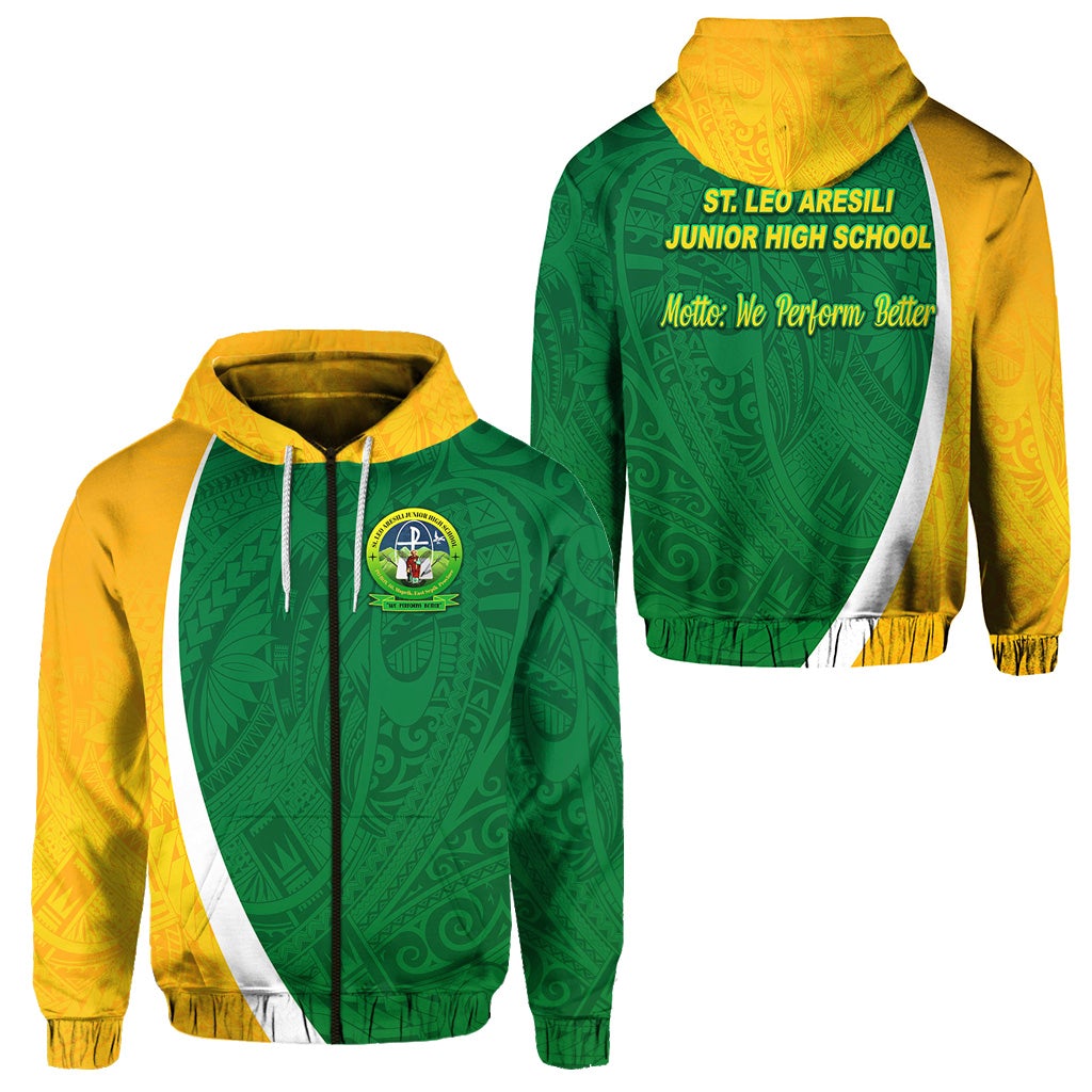 St. Leo Aresili Junior High School ZIP Hoodie Simplified Version LT8