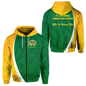 St. Leo Aresili Junior High School ZIP Hoodie Simplified Version LT8