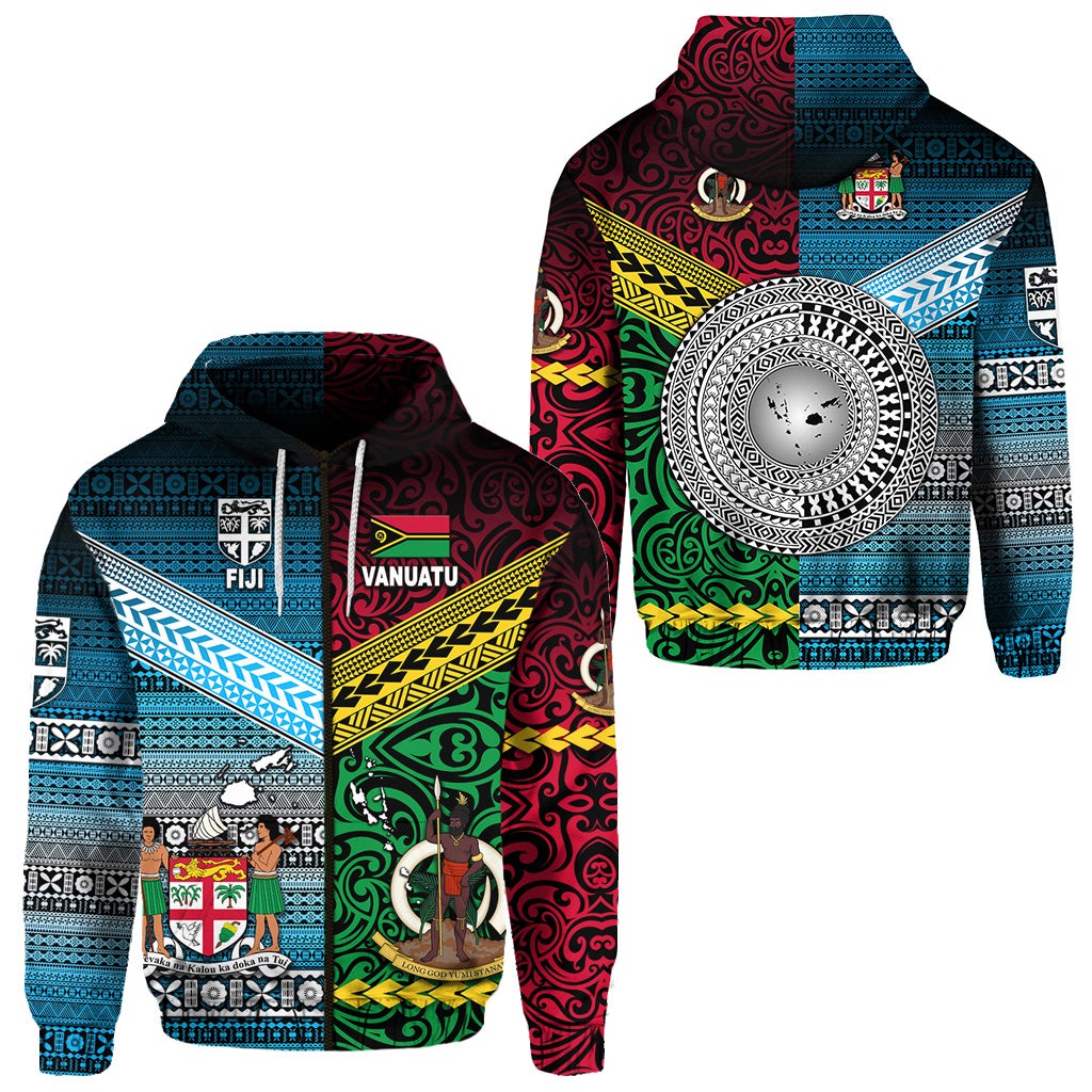 Vanuatu Fiji Zip Hoodie Together Blue LT8