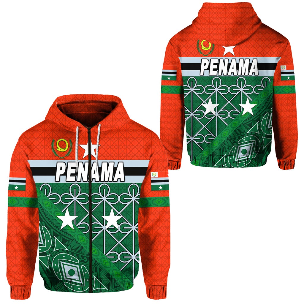 Penama Province Zip Hoodie Vanuatu Pattern Unique Style LT8