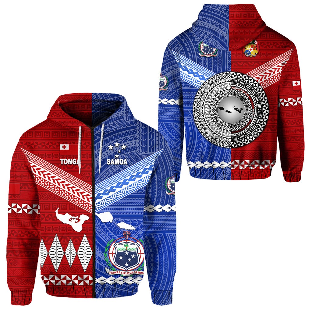 Tonga and Samoa Together Zip Hoodie Unique Style LT8