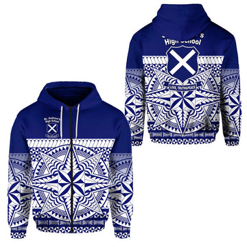 St. andrews High School Zip Hoodie Simplified Version LT8