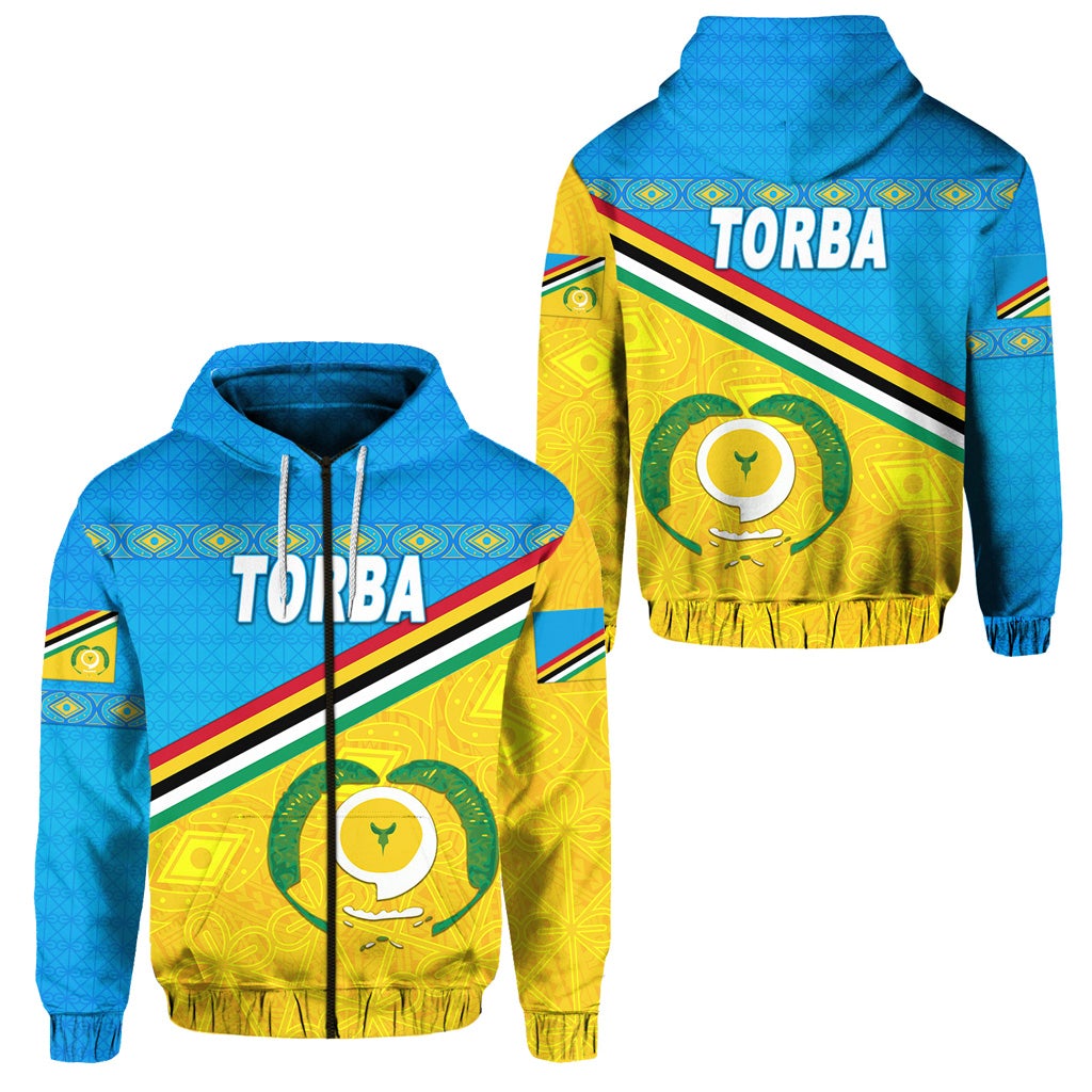 Torba Province Zip Hoodie Vanuatu Pattern Unique Style LT8