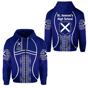 St. andrews High School Zip Hoodie Unique Vibes LT8