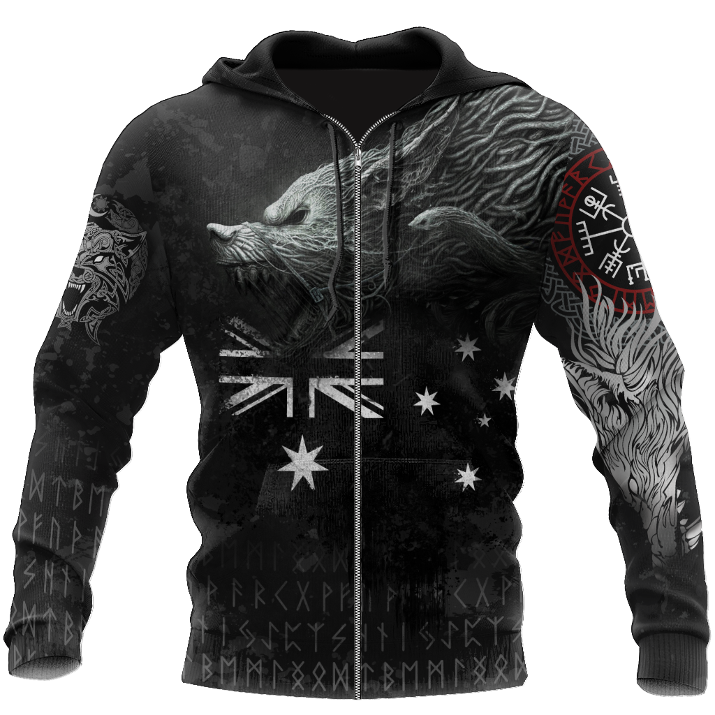 Viking Zip Hoodie - Australia Viking Fenrir RLT12