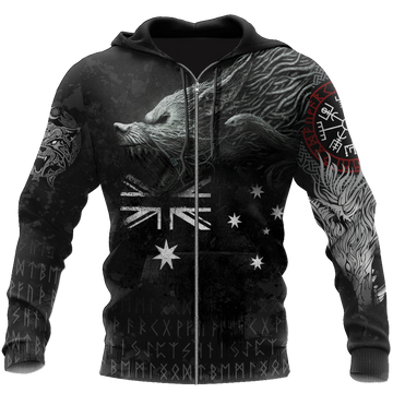 Viking Zip Hoodie - Australia Viking Fenrir RLT12