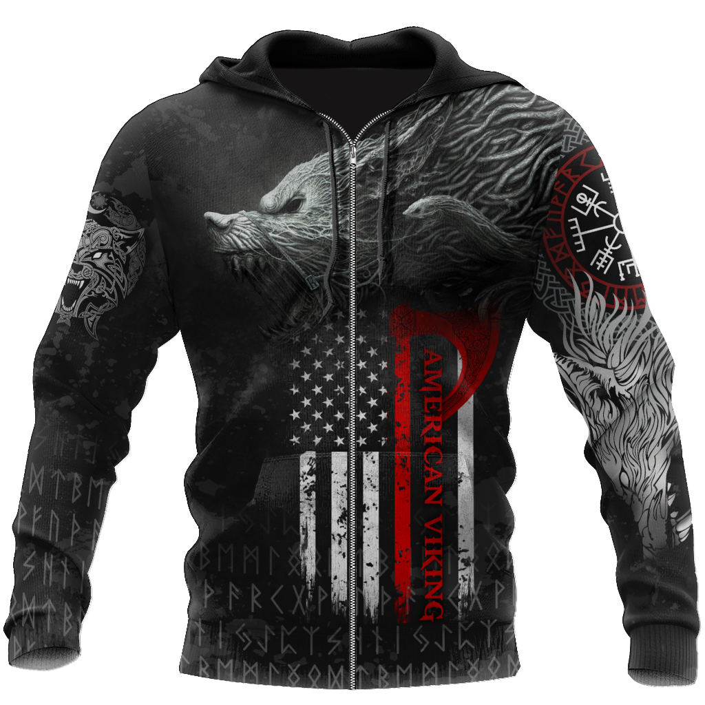 Viking Zip Hoodie - American Viking Fenrir RLT12