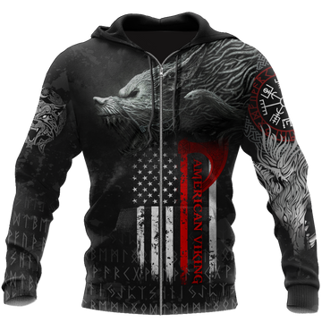 Viking Zip Hoodie - American Viking Fenrir RLT12