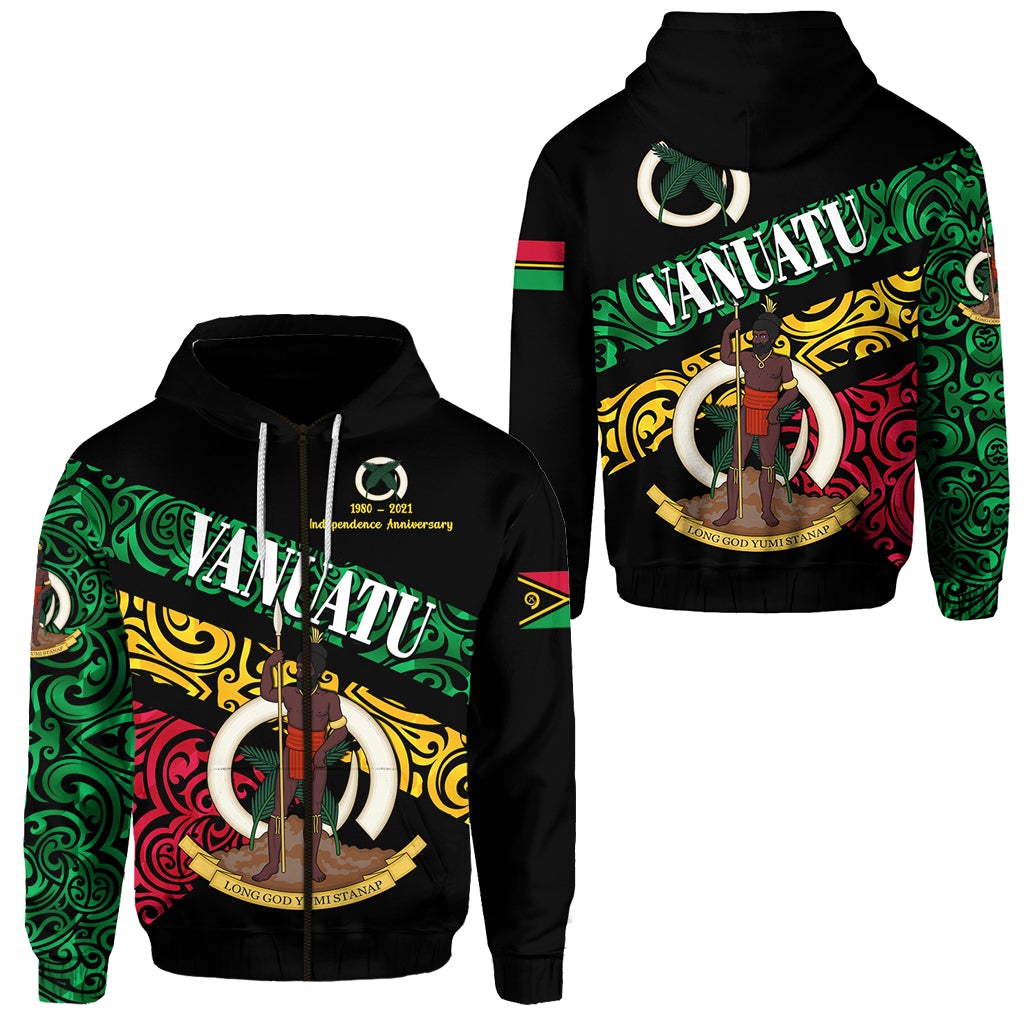 Vanuatu Special Independence Anniversary Zip Hoodie Sporty Style LT8