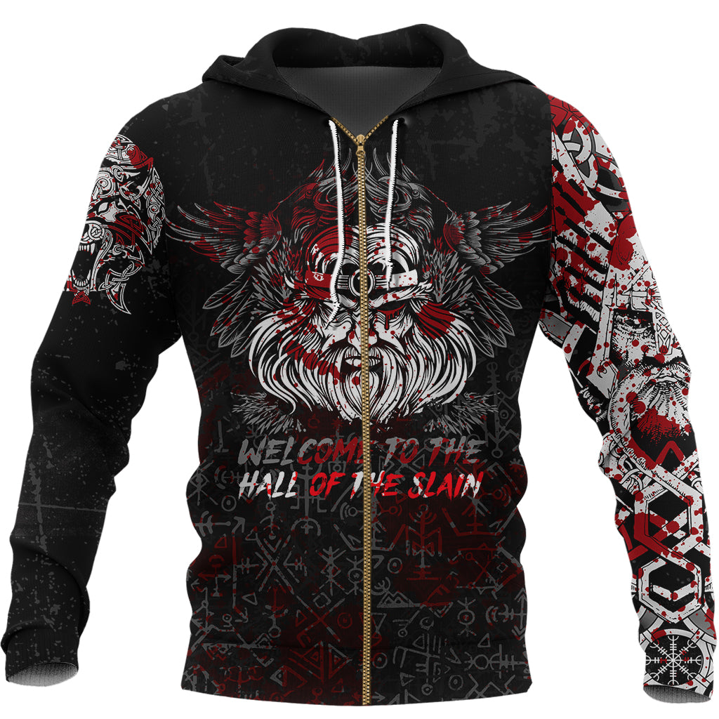Viking Odin Viking Zip Hoodie Blood RLT12
