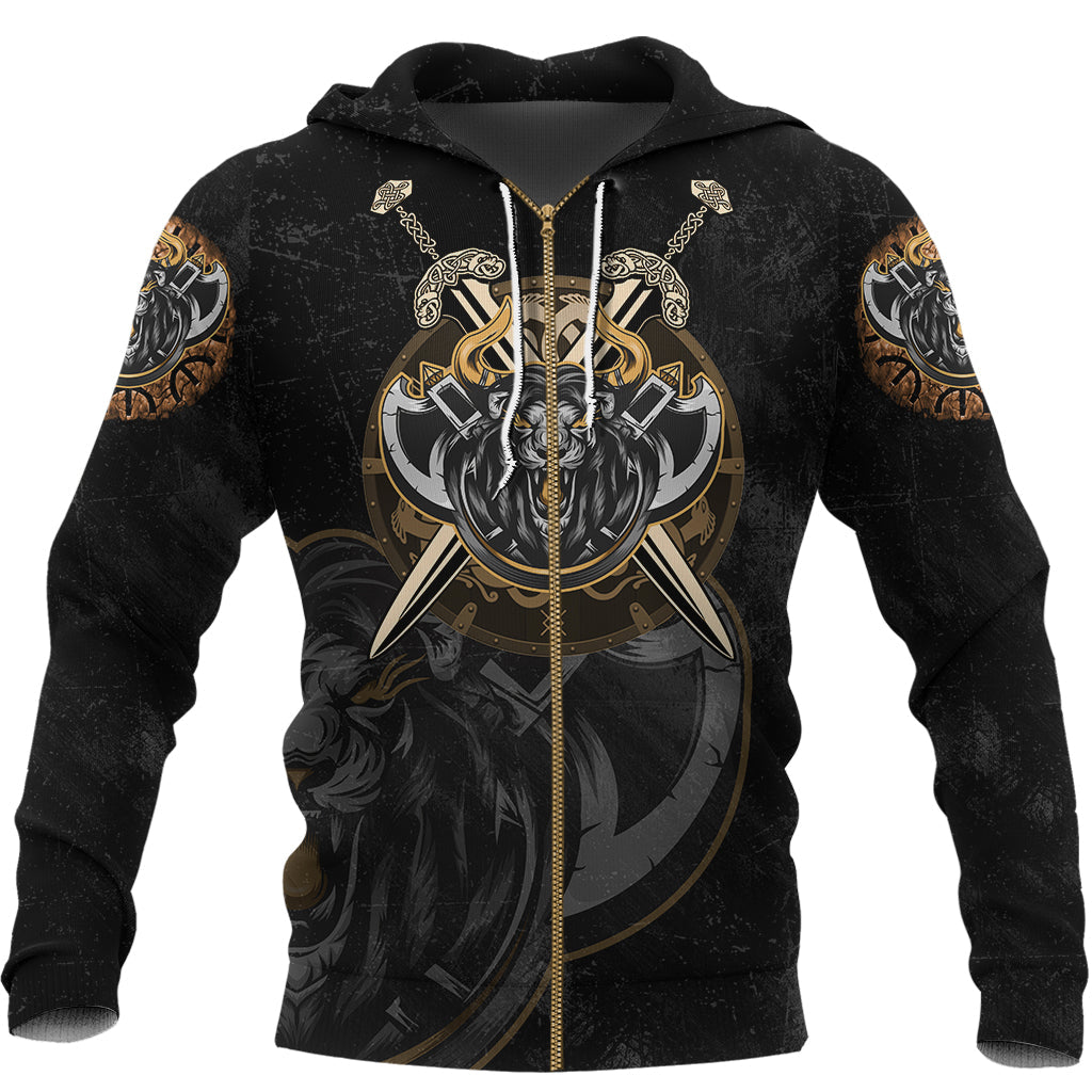 Viking Zip Hoodie - Viking Lion RLT12