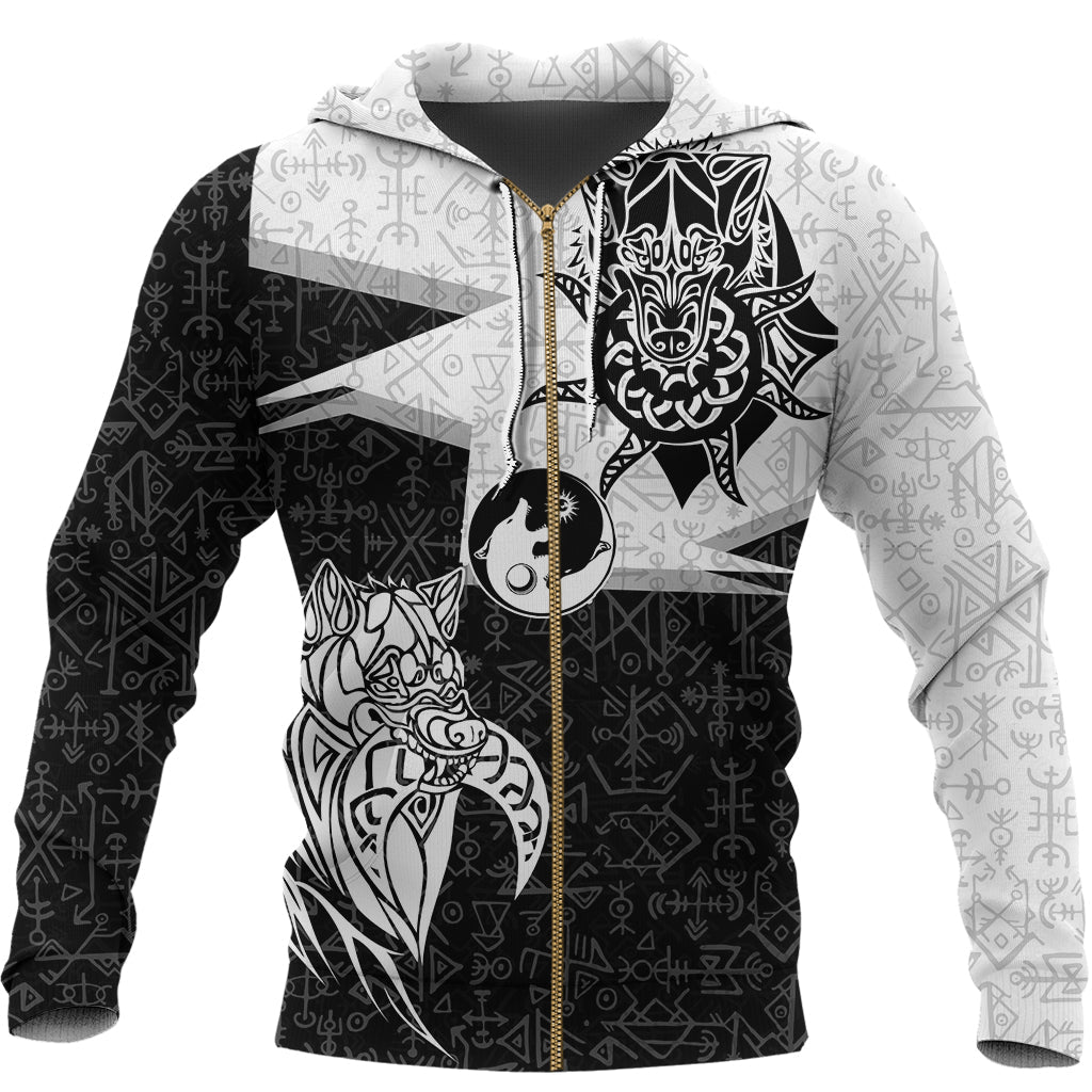 Viking Zip Hoodie - Skoll and Hati New Style RLT12