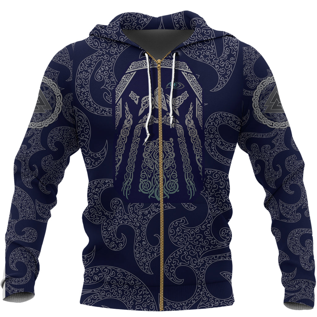 Viking Zip Hoodie Odin God Tattoo RLT12