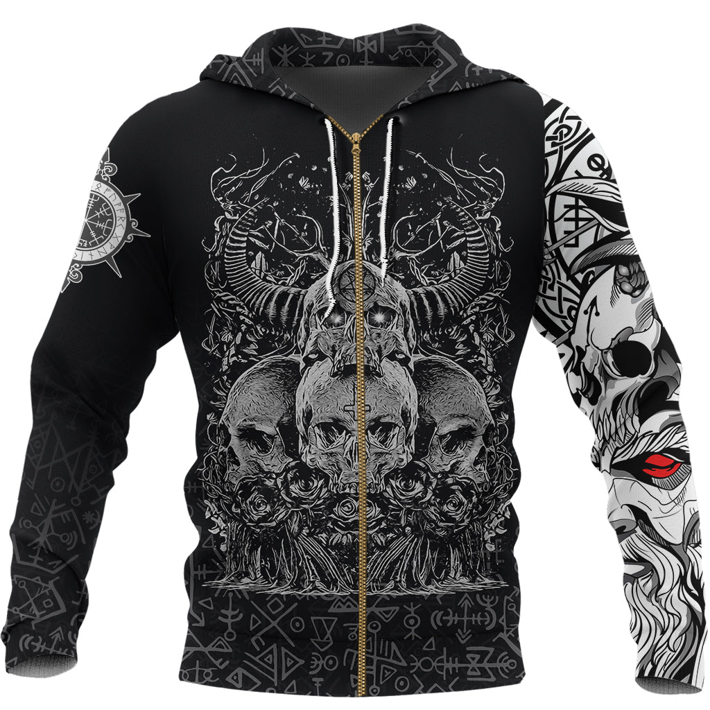 Viking Skull Honor Zip Hoodie RLT12