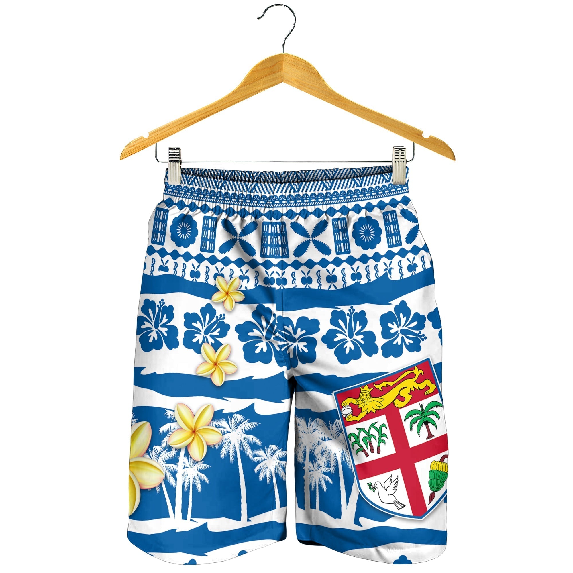 Fiji Polynesian Men Short Fijian Tapa Pattern LT13
